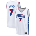 MATTH P.76ers #7 Jaylen Brown White Fast Break Jerseys - Association Edition
