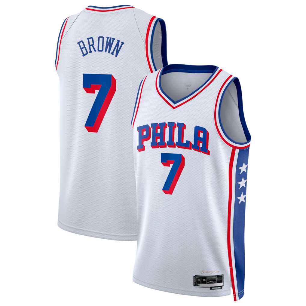MATTH P.76ers #7 White Swingman Jerseys - Association Edition