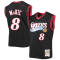 MATTH P.76ers #8 Aaron McKie Mitchell & Ness Black Hardwood Classics Swingman Jerseys