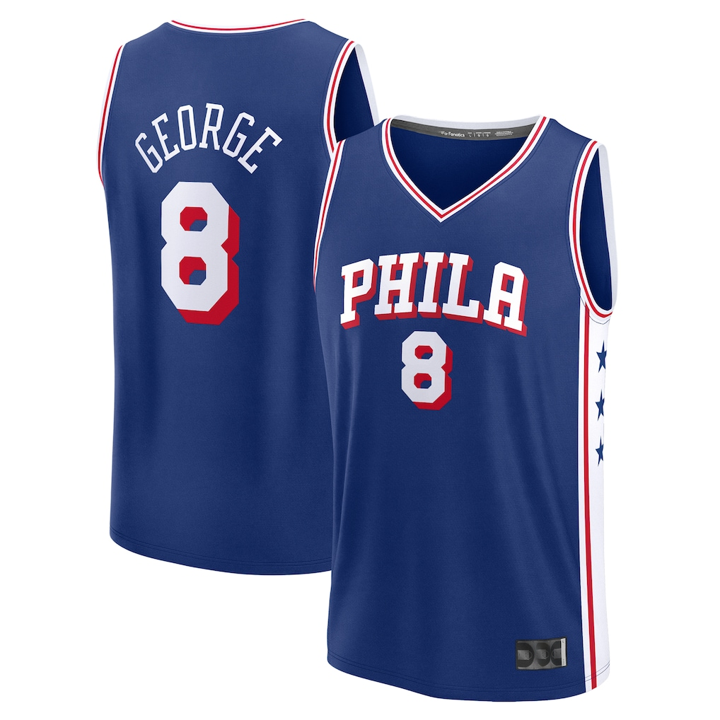 MATTH P.76ers #8 Paul George Royal Fast Break Replica Player Jerseys - Icon Edition
