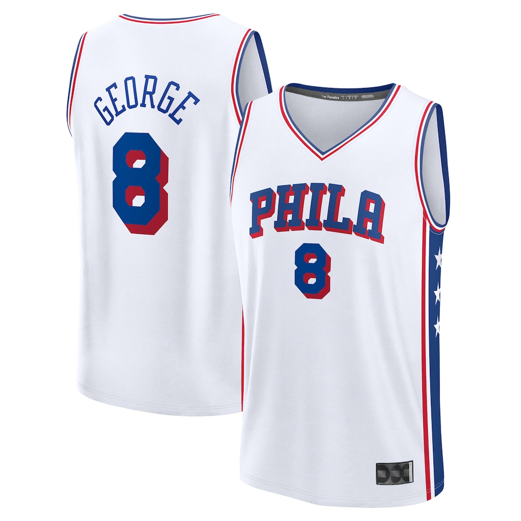 MATTH P.76ers #8 Paul George White Fast Break Replica Player Jerseys