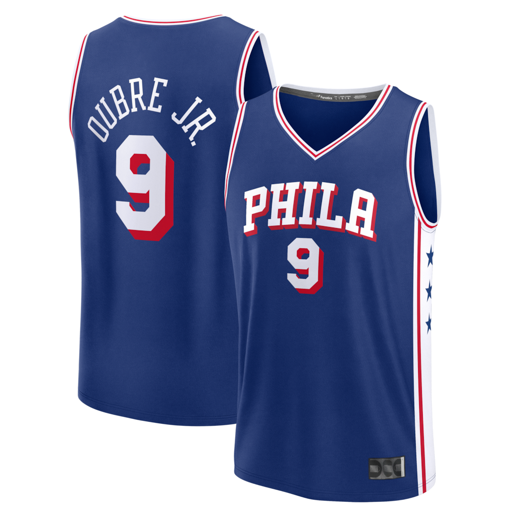 MATTH P.76ers #9 Kelly Oubre Jr.  Blue Fast Break Jerseys - Icon Edition