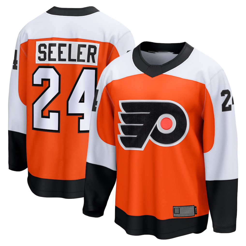 MATTH P.Flyers #24 Nick Seeler Orange Home Practice Jerseys