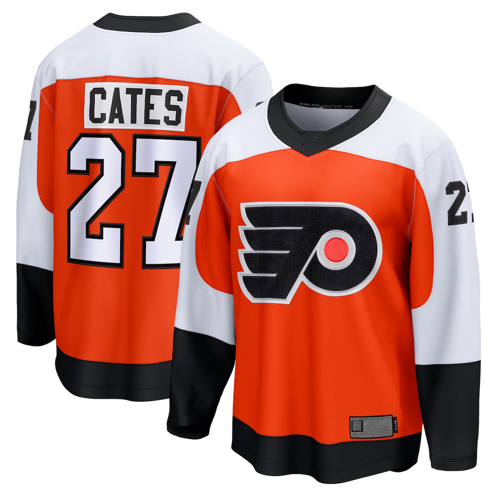 MATTH P.Flyers #27 Noah Cates Orange Home Breakaway Jerseys