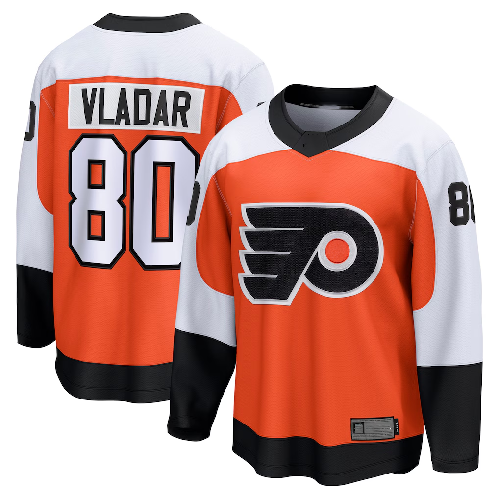 MATTH P.Flyers #80 Dan Vladar Orange Home Breakaway Jerseys