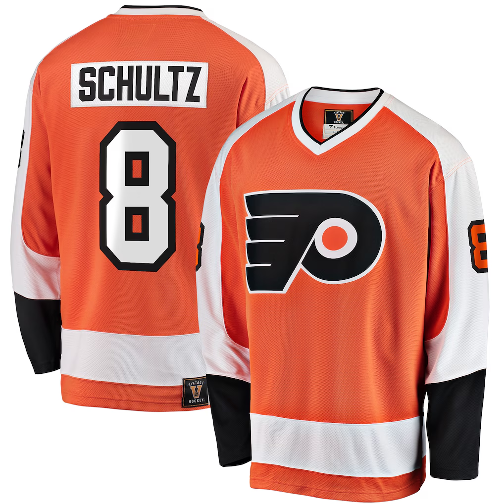 MATTH P.Flyers #8 Dave Schultz Orange Premier Breakaway Retired Player Jerseys