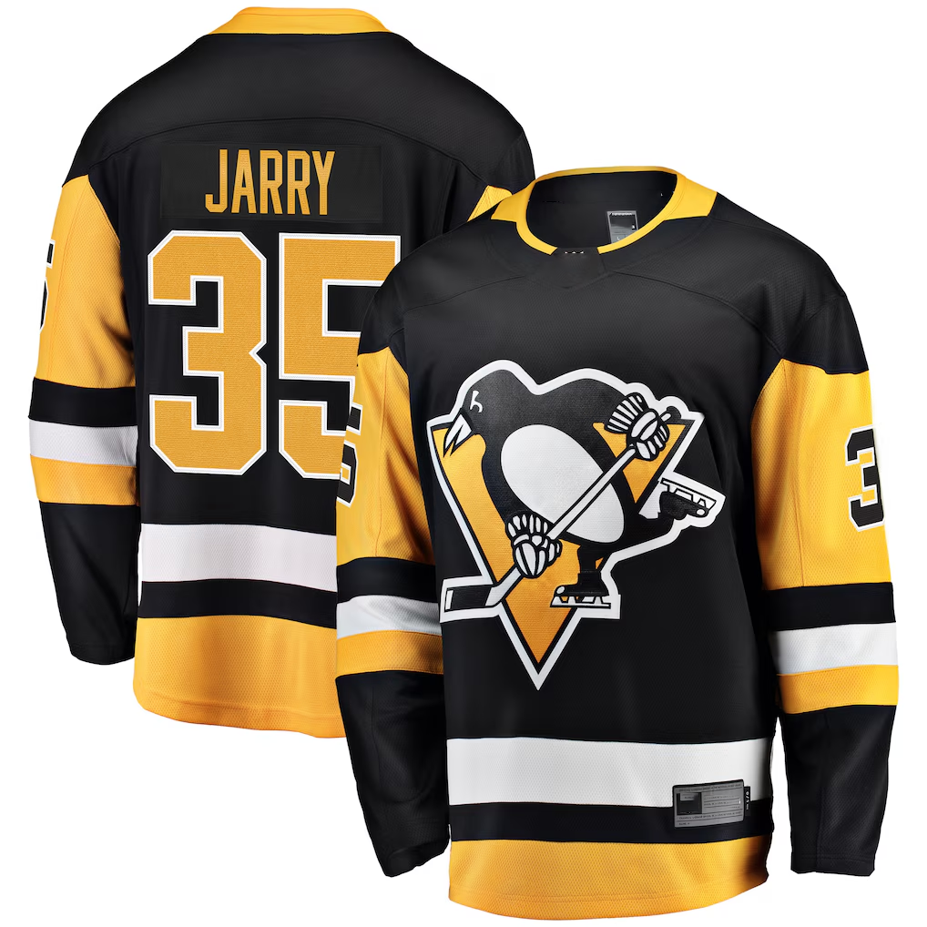 MATTH P.Penguins #35 Tristan Jarry Black Home Breakaway Player Jerseys