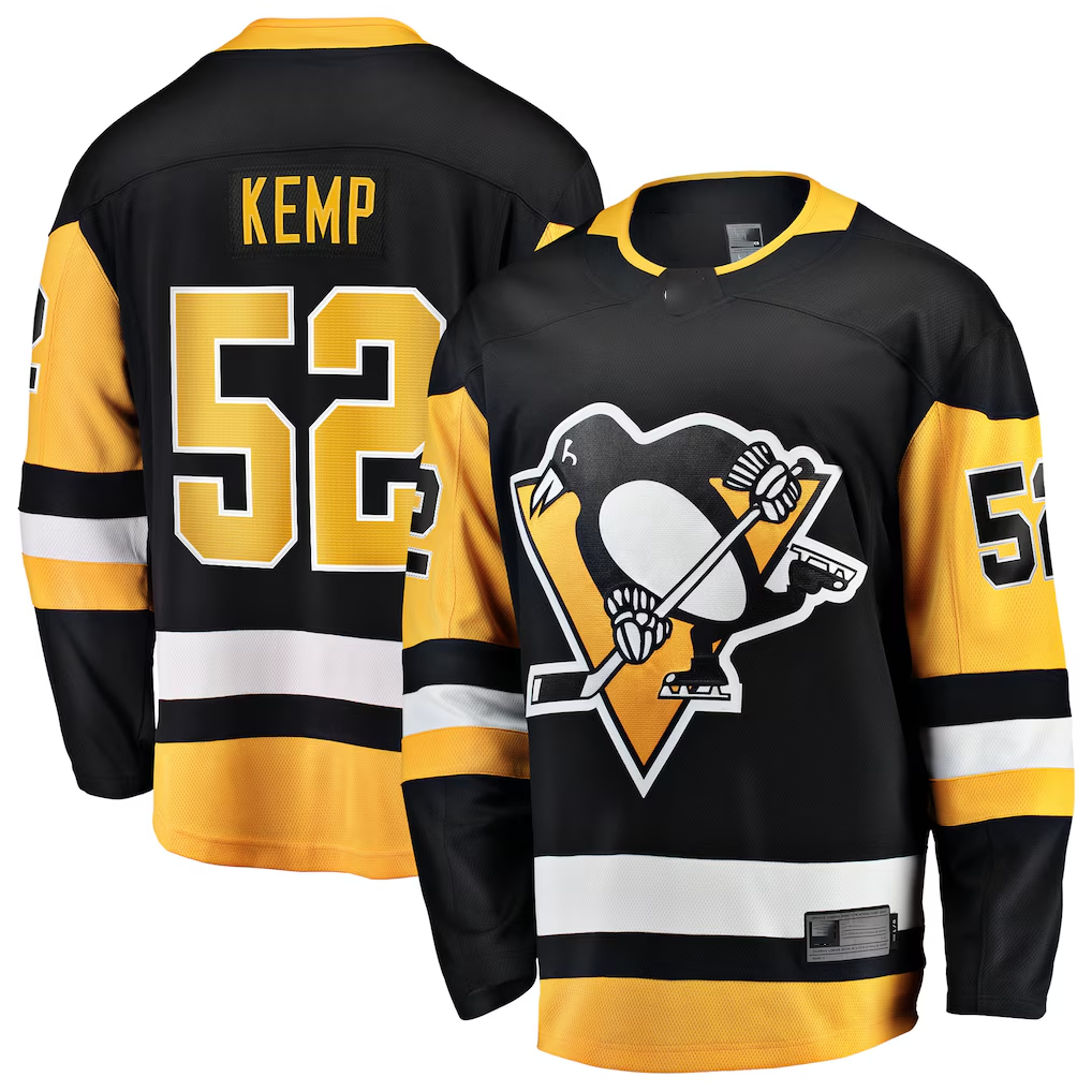 MATTH P.Penguins #52 Philip Kemp Black Home Breakaway Jerseys