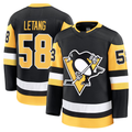 MATTH P.Penguins #58 Kris Letang Black Home Premium Jerseys