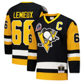 MATTH P.Penguins #66 Mario Lemieux Black 1991?92 Power Play Jerseys
