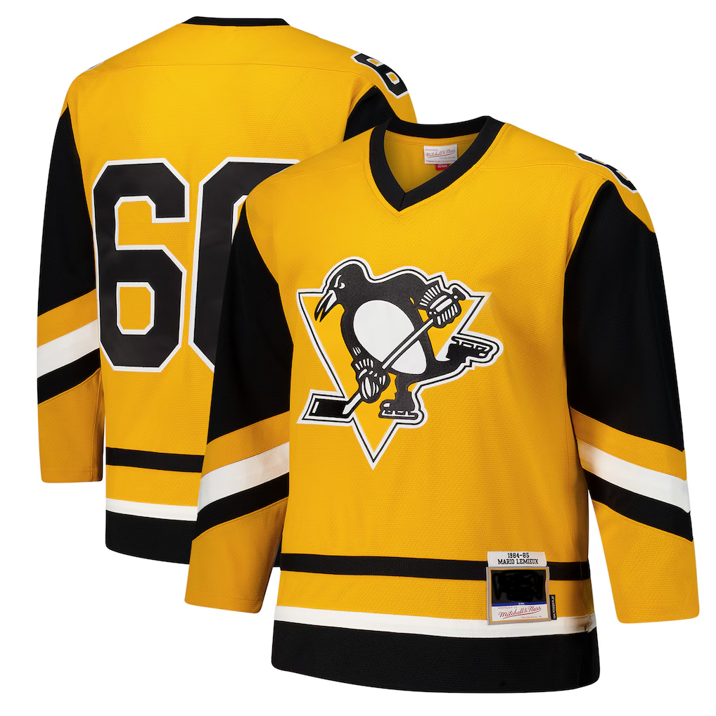 MATTH P.Penguins #66 Mario Lemieux Gold 1984-85 Power Play Jerseys