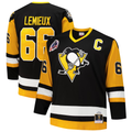 MATTH P.Penguins #66 Mario Lemieux Mitchell & Ness Black Big & Tall 1991-92 Blue Line 2.0 Jerseys