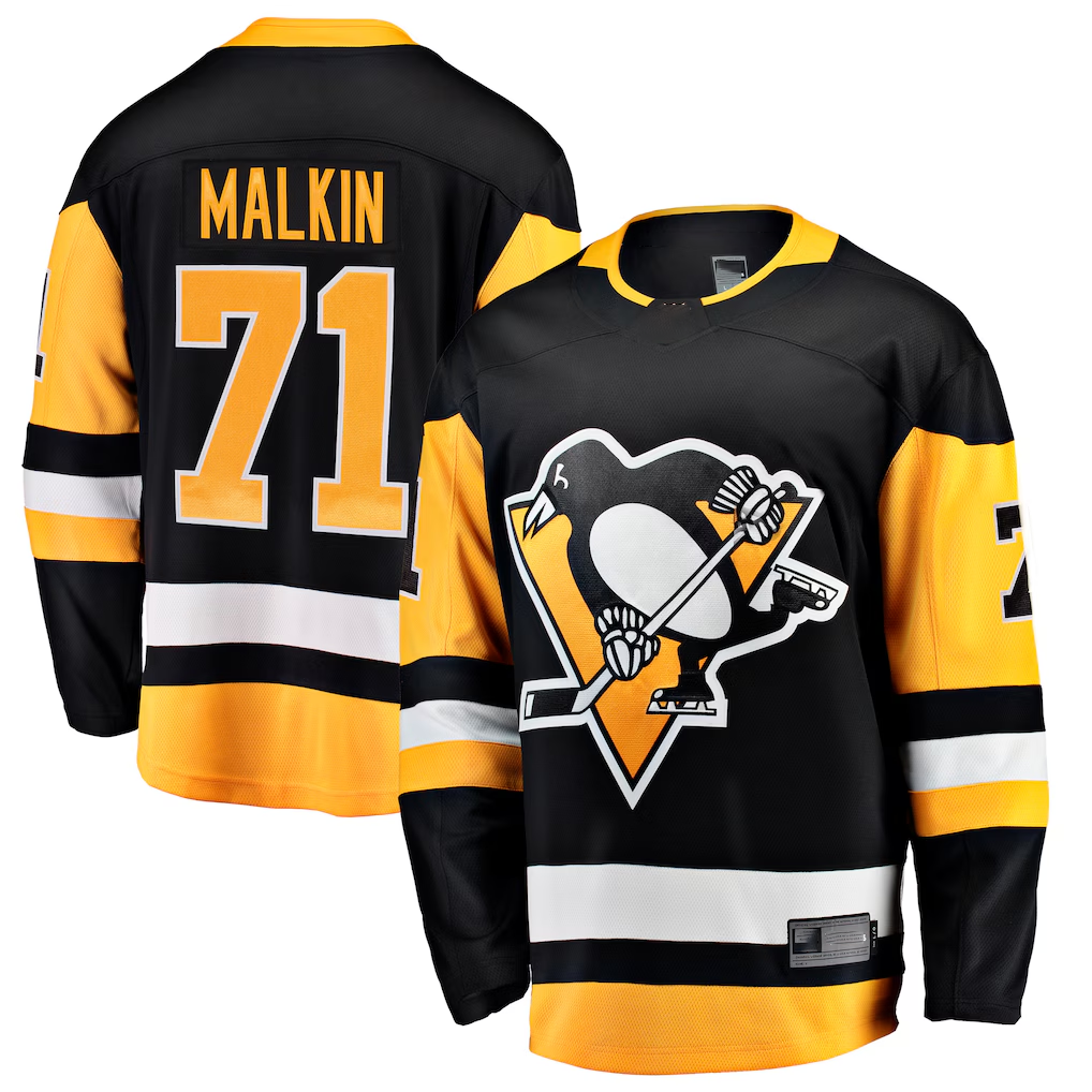 MATTH P.Penguins #71 Evgeni Malkin Black Home Breakaway Jerseys