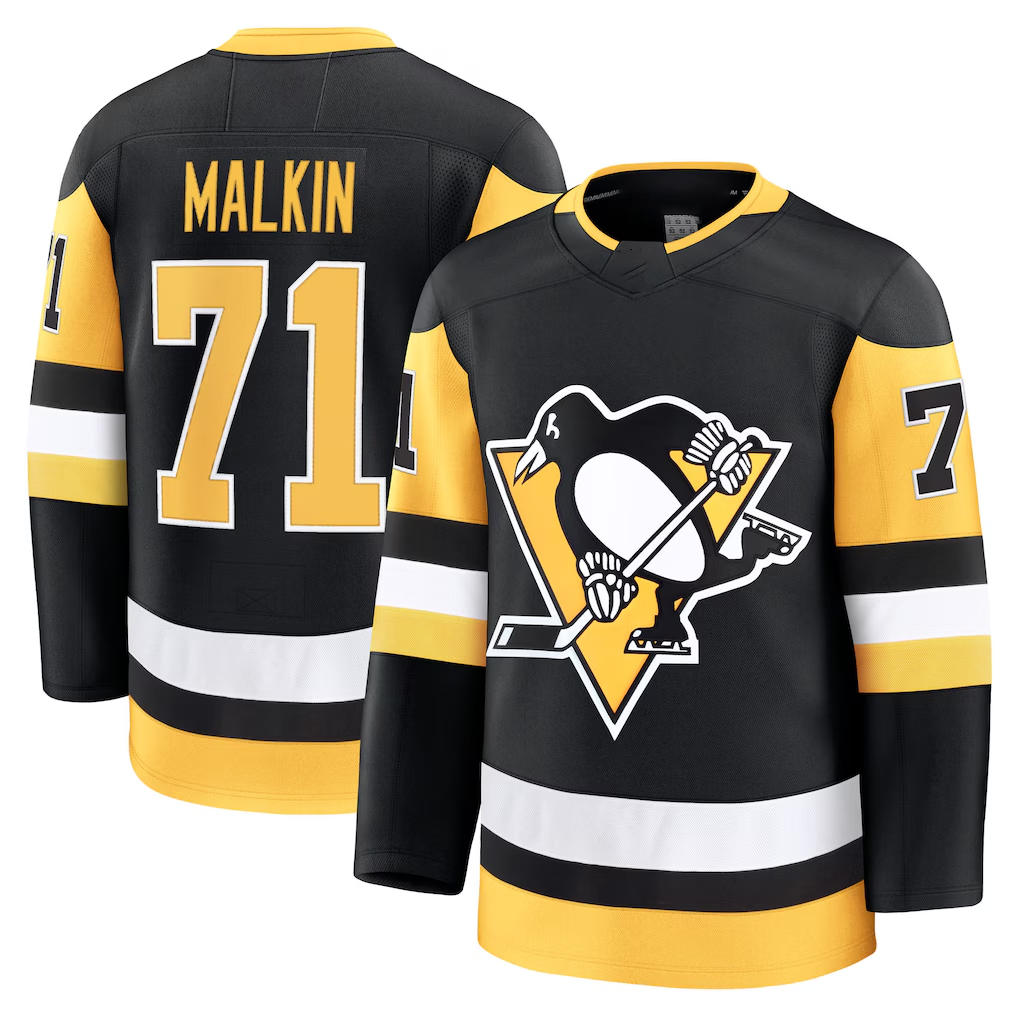 MATTH P.Penguins #71 Evgeni Malkin Black Home Premium Jerseys