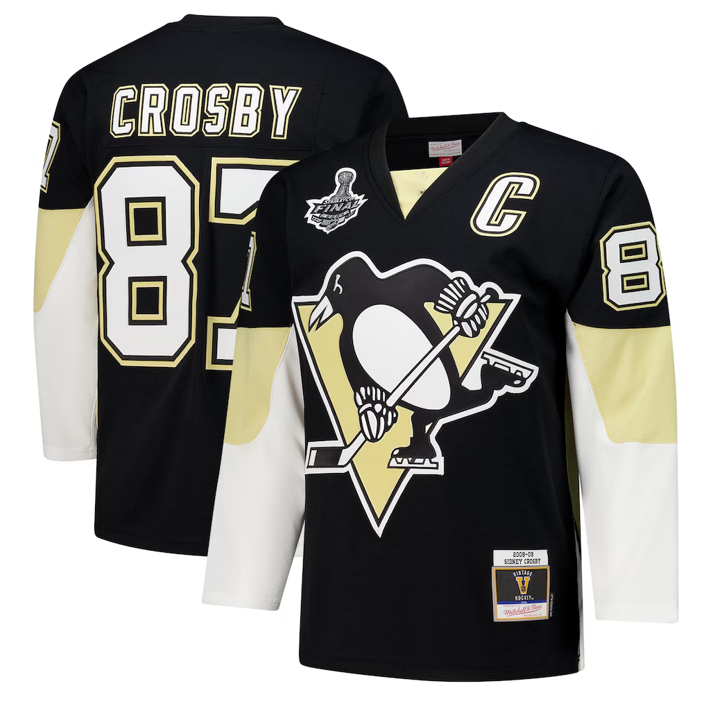 MATTH P.Penguins #87 Sidney Crosby Black 2008 Power Play Jerseys