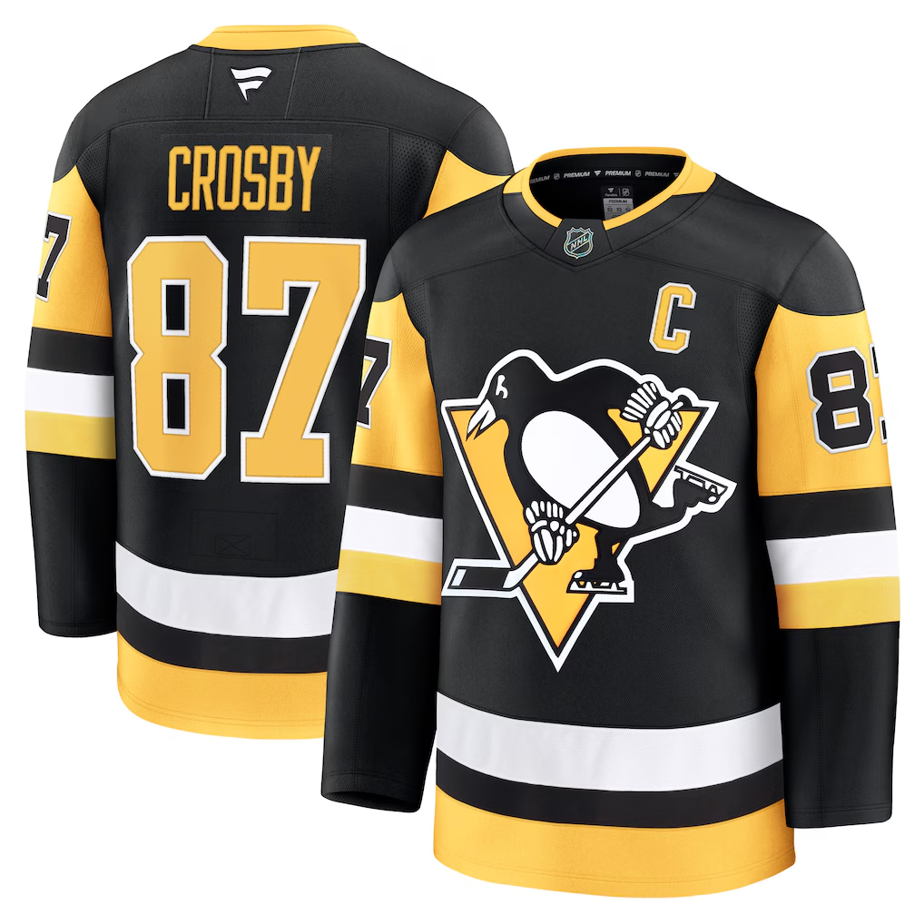 MATTH P.Penguins #87 Sidney Crosby Black Home Premium Jerseys