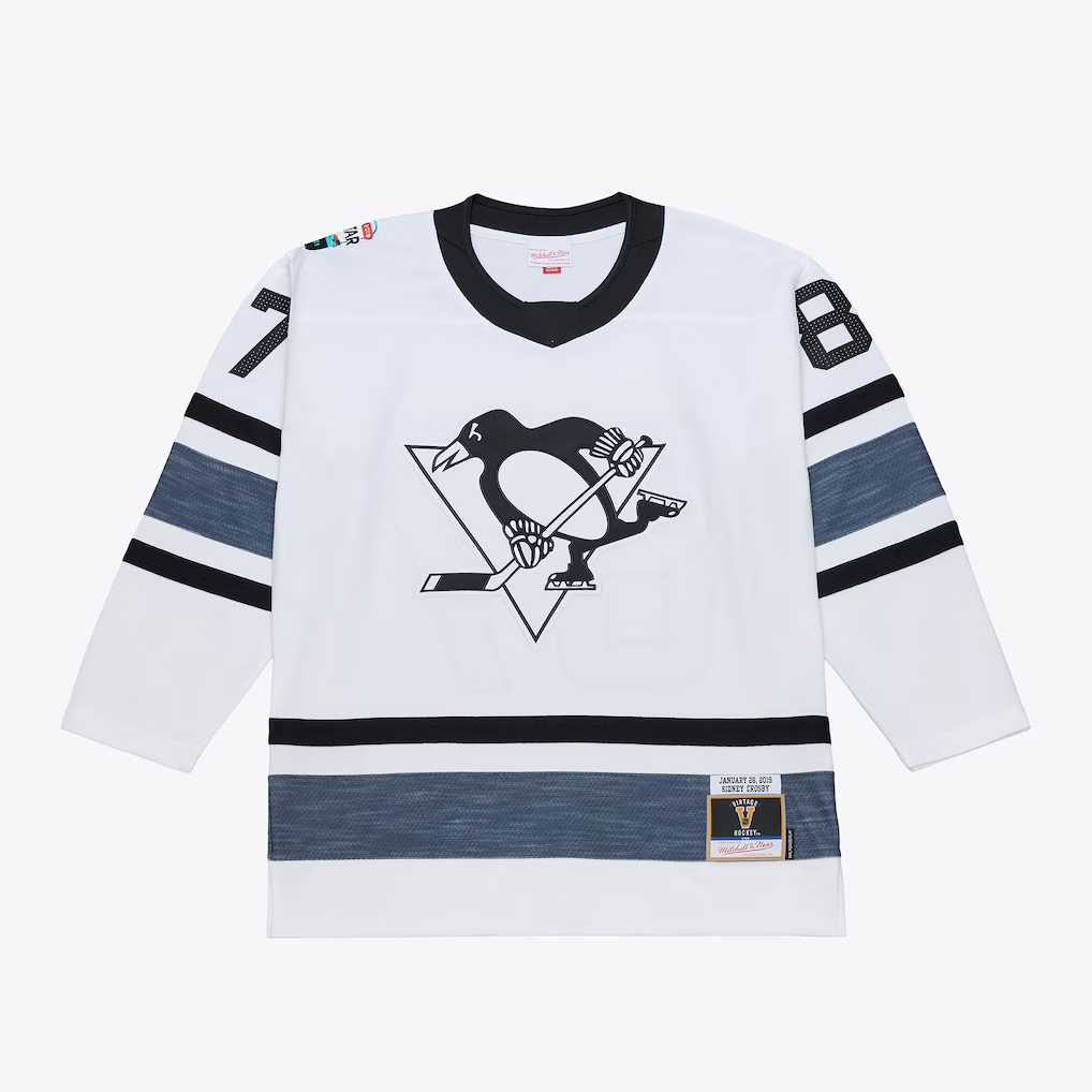 MATTH P.Penguins #87 Sidney Crosby Mitchell & Ness White 2019 All-Star Game Power Play Jerseys