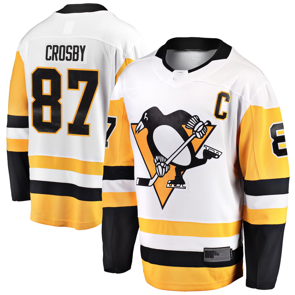 MATTH P.Penguins #87 Sidney Crosby White Breakaway Jerseys