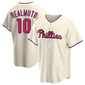 MATTH P.Phillies #10 J.T. Realmuto Player Cream Home Game Stitched Jerseys