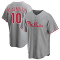 MATTH P.Phillies #10 J.T. Realmuto Player Gray Game Stitched Jerseys