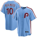 MATTH P.Phillies #10 J.T. Realmuto Player Light Blue Home Game Stitched Jerseys