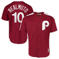 MATTH P.Phillies #10 J.T. Realmuto Player Red Cooperstown Collection Limited Home Stitched Jerseys