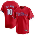MATTH P.Phillies #10 J.T. Realmuto Player Red Home Limited Stitched Jerseys