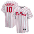MATTH P.Phillies #10 J.T. Realmuto Player White Home Game Stitched Jerseys