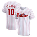MATTH P.Phillies #10 J.T. Realmuto Player White Home Limited Elite Stitched Jerseys