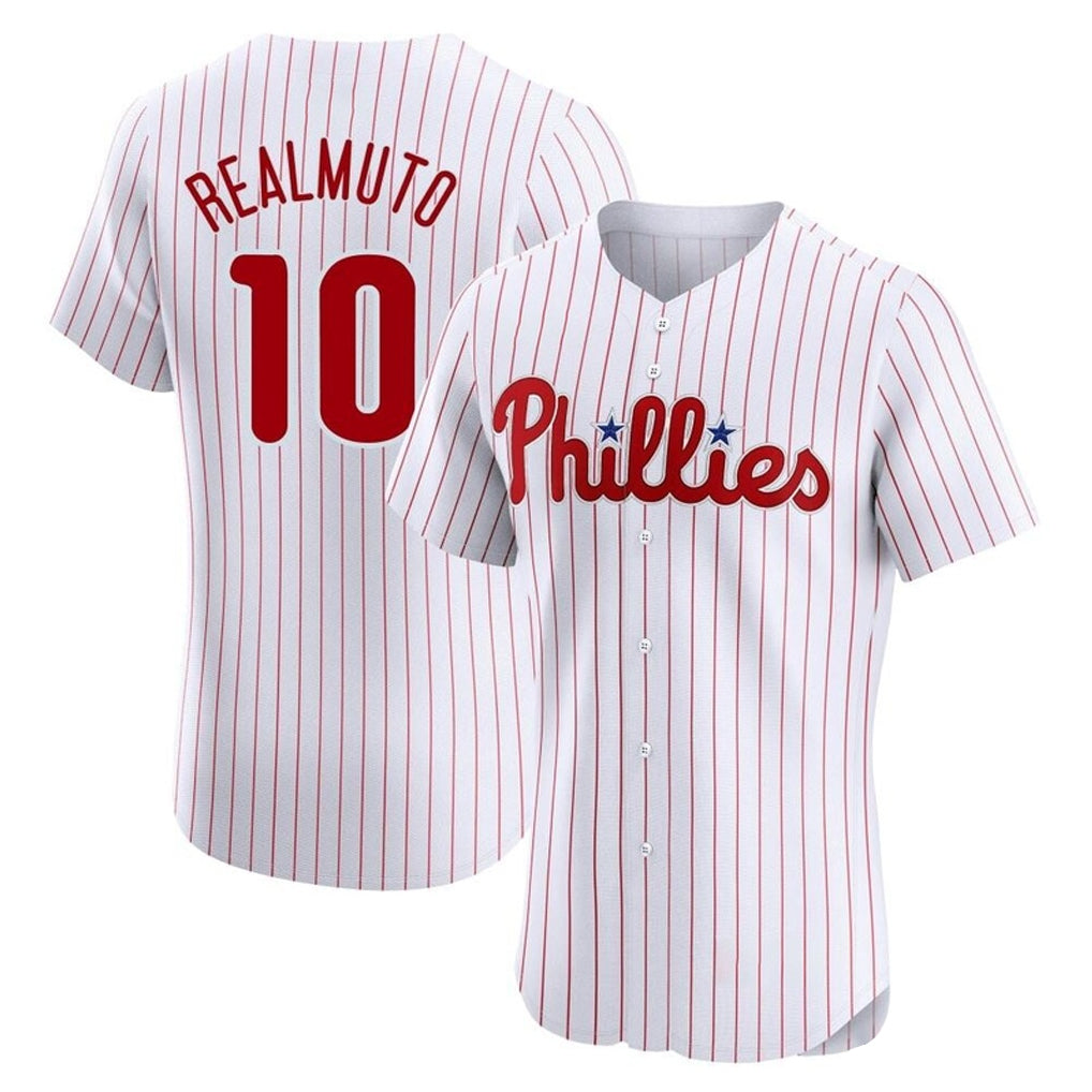 MATTH P.Phillies #10 J.T. Realmuto Player White Home Limited Elite Stitched Jerseys