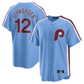 MATTH P.Phillies #12 Kyle Schwarber Player Light Blue Home Game Stitched Jerseys