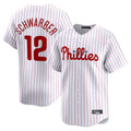 MATTH P.Phillies #12 Kyle Schwarber Player White Home Limited Stitched Jerseys