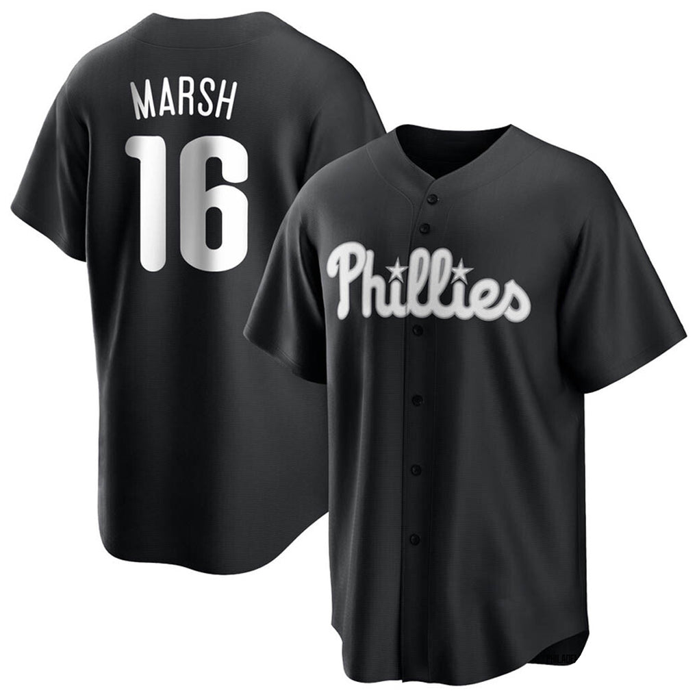 MATTH P.Phillies #16 Brandon Marsh Player Black Alt Fashion Home Game Stitched Jerseys