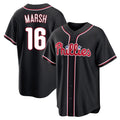 MATTH P.Phillies #16 Brandon Marsh Player Black Fashion Out Home Game Stitched Jerseys
