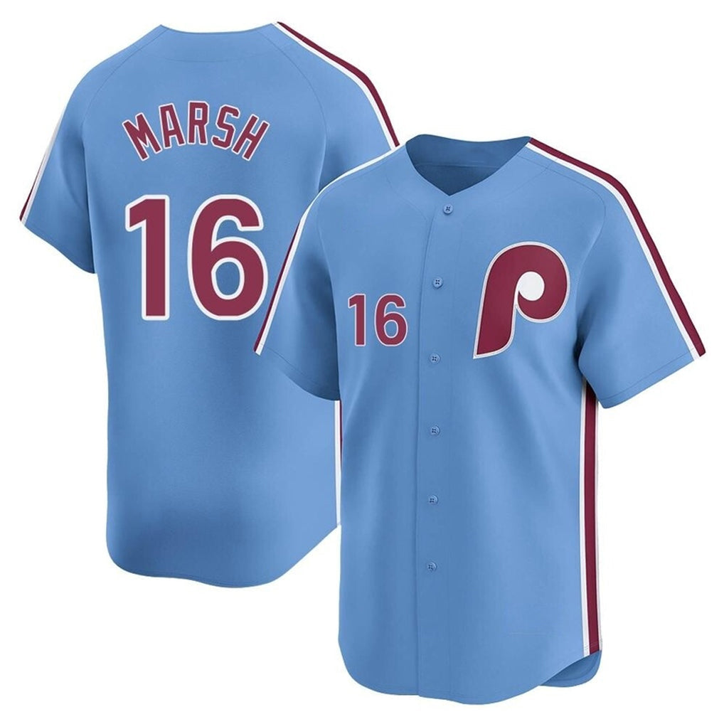 MATTH P.Phillies #16 Brandon Marsh Player Light Blue Game Stitched Jerseys