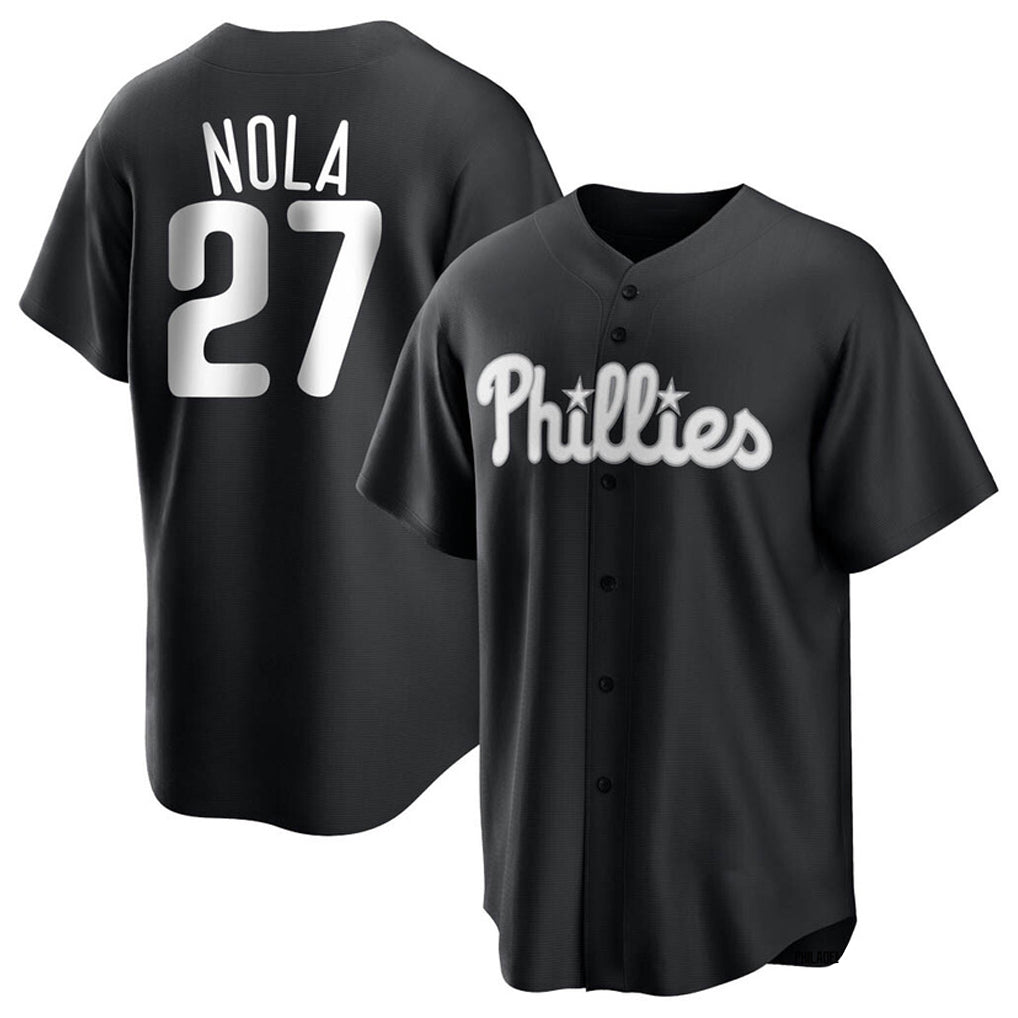 MATTH P.Phillies #27 Aaron Nola Player Black Alt Fashion Home Game Stitched Jerseys