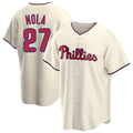 MATTH P.Phillies #27 Aaron Nola Player Cream Home Game Stitched Jerseys