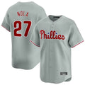 MATTH P.Phillies #27 Aaron Nola Player Gray Home Limited Stitched Jerseys