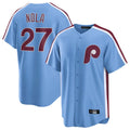 MATTH P.Phillies #27 Aaron Nola Player Light Blue Home Game Stitched Jerseys