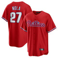 MATTH P.Phillies #27 Aaron Nola Player Red Home Game Stitched Jerseys