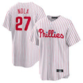 MATTH P.Phillies #27 Aaron Nola Player White Home Game Stitched Jerseys
