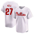 MATTH P.Phillies #27 Aaron Nola Player White Home Limited Stitched Jerseys