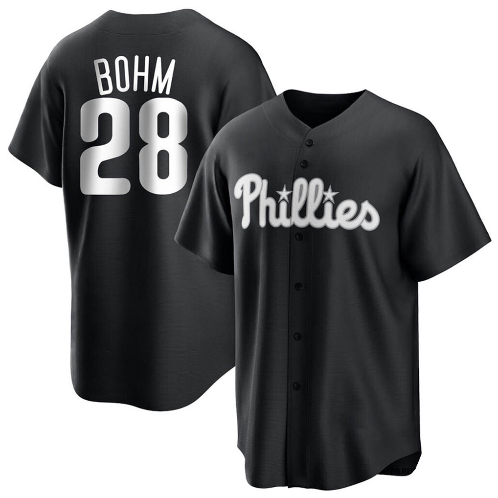 MATTH P.Phillies #28 Alec Bohm Player Black Home Game Stitched Jerseys