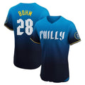 MATTH P.Phillies #28 Alec Bohm Player Blue City Connect Home Limited Elite Stitched Jerseys