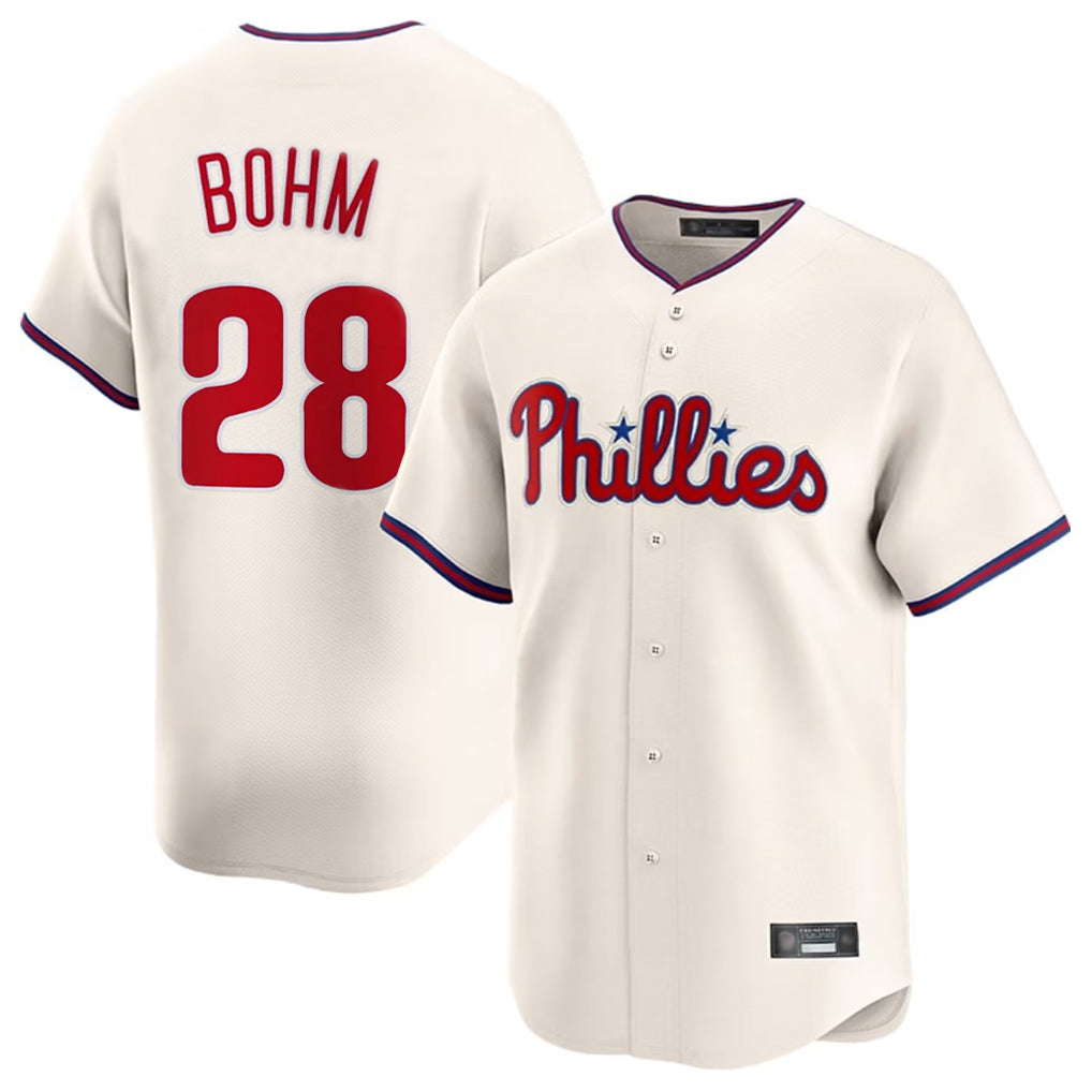 MATTH P.Phillies #28 Alec Bohm Player Cream Home Limited Stitched Jerseys