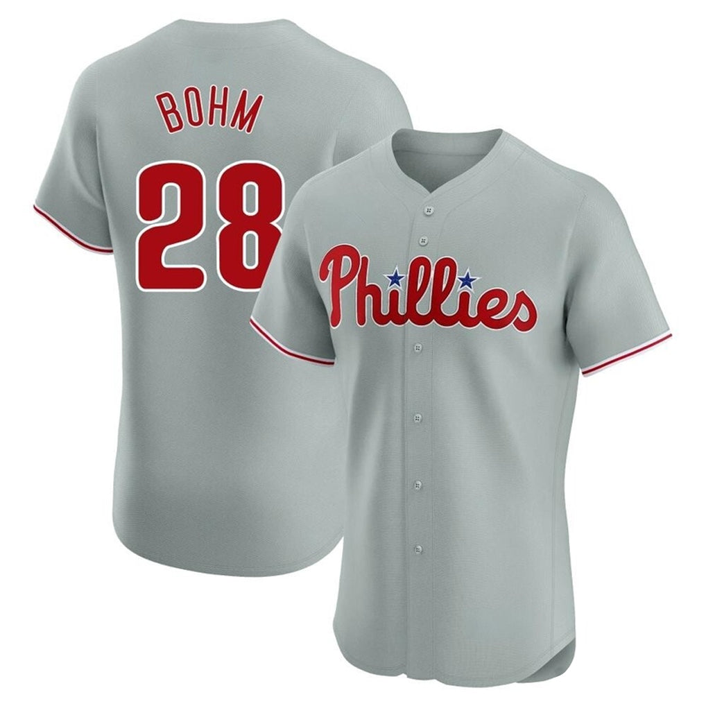 MATTH P.Phillies #28 Alec Bohm Player Gray Home Limited Elite Stitched Jerseys
