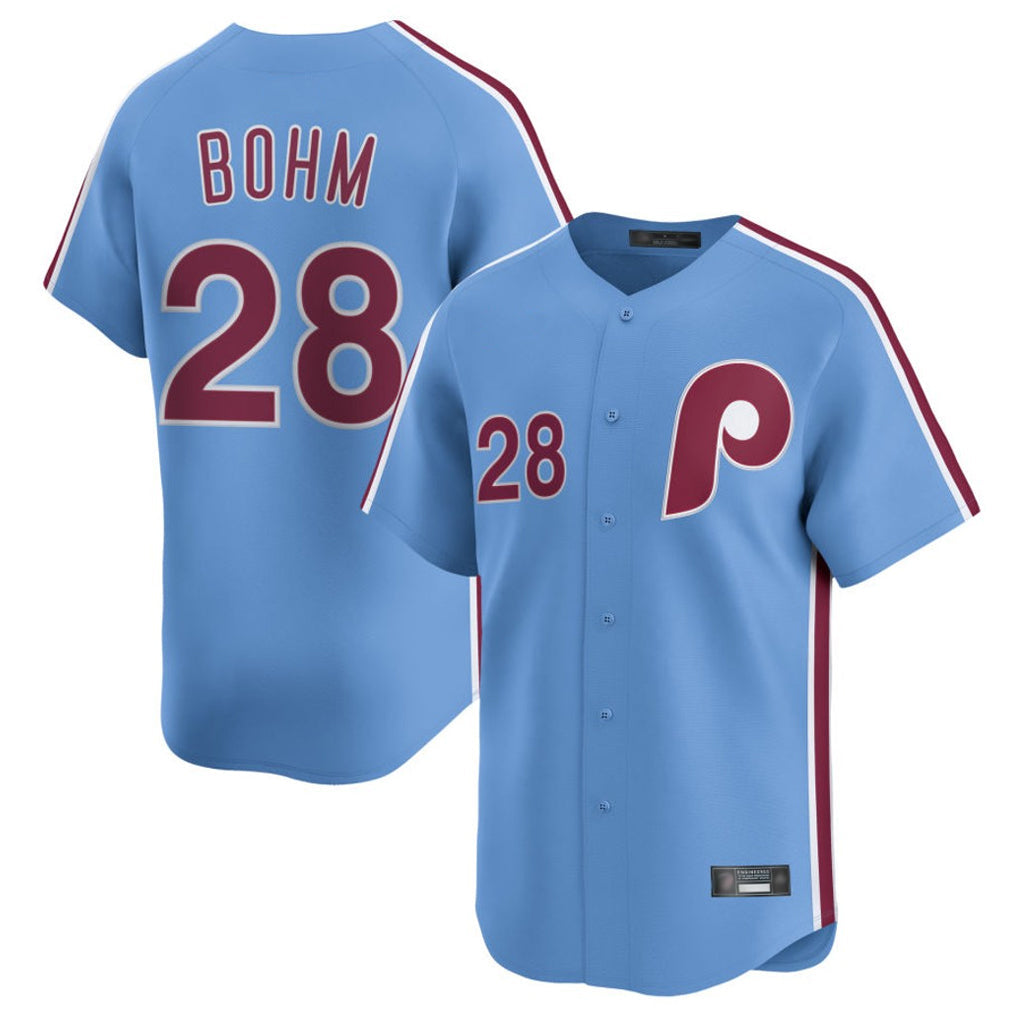 MATTH P.Phillies #28 Alec Bohm Player Light Blue Home Limited Stitched Jerseys