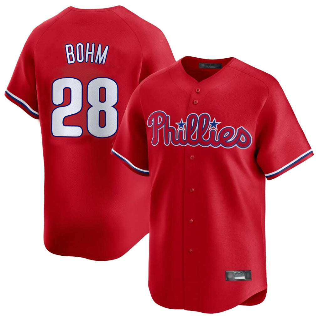 MATTH P.Phillies #28 Alec Bohm Player Red Home Limited Stitched Jerseys