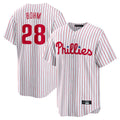 MATTH P.Phillies #28 Alec Bohm Player White Home Game Stitched Jerseys