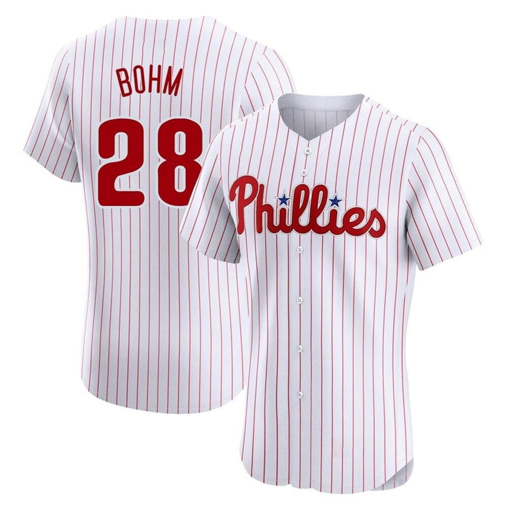 MATTH P.Phillies #28 Alec Bohm Player White Home Limited Elite Stitched Jerseys
